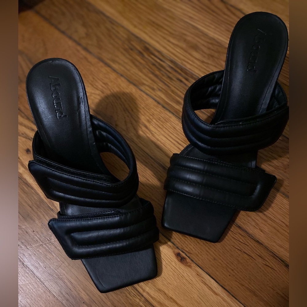 Abound, black, Velcro adjustable strap, kitten pump (multiple sizes)